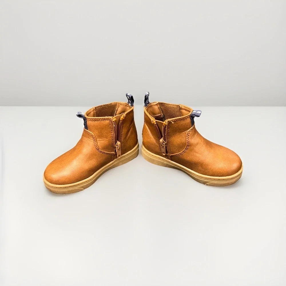 Cat & Jack‎ Chelsea Boots Toddler Boys Sz 7 Lucas Brown Elastic Stretch